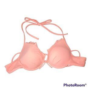 Victoria’s Secret 32B Peach Ruffle Bikini Top